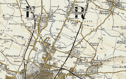 Old map of Rushey Mead in 1902-1903