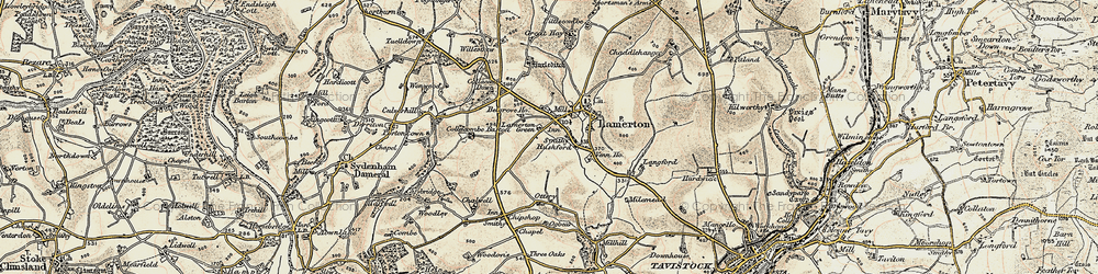 Old map of Rushford in 1899-1900