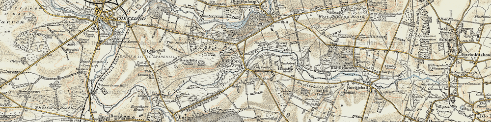 Old map of Rushford in 1901