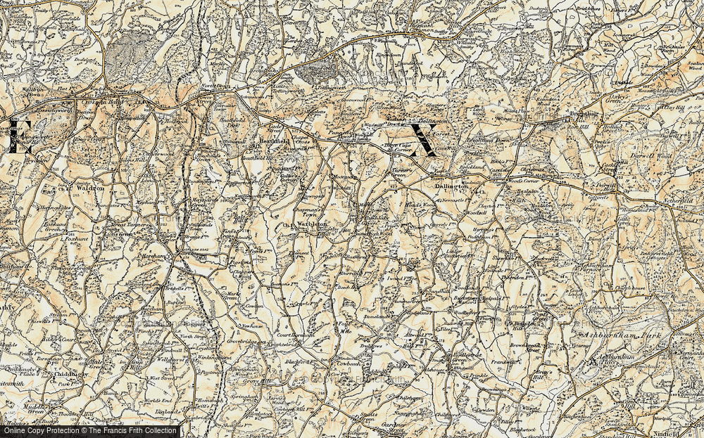 Old Map of Rushlake Green, 1898 in 1898