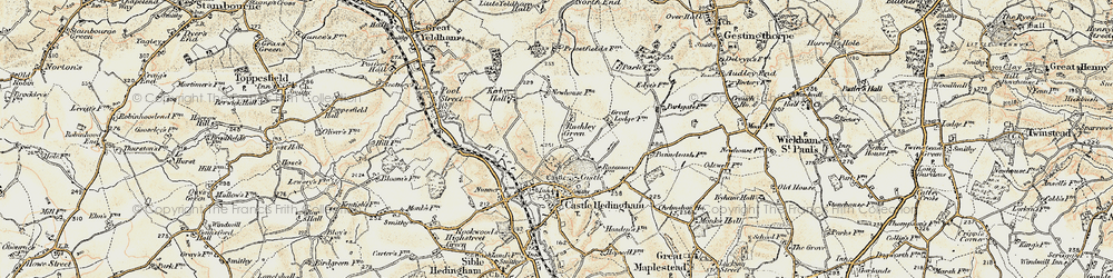 Old map of Colne Valley Railway in 1898-1901