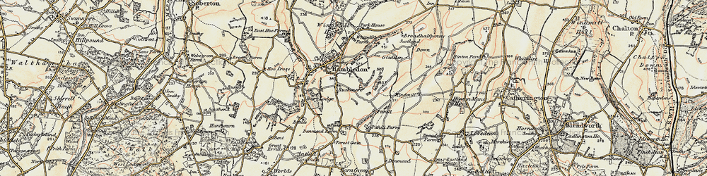 Old map of Rushmere in 1897-1900