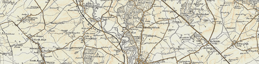 Old map of Rushmere in 1898-1899