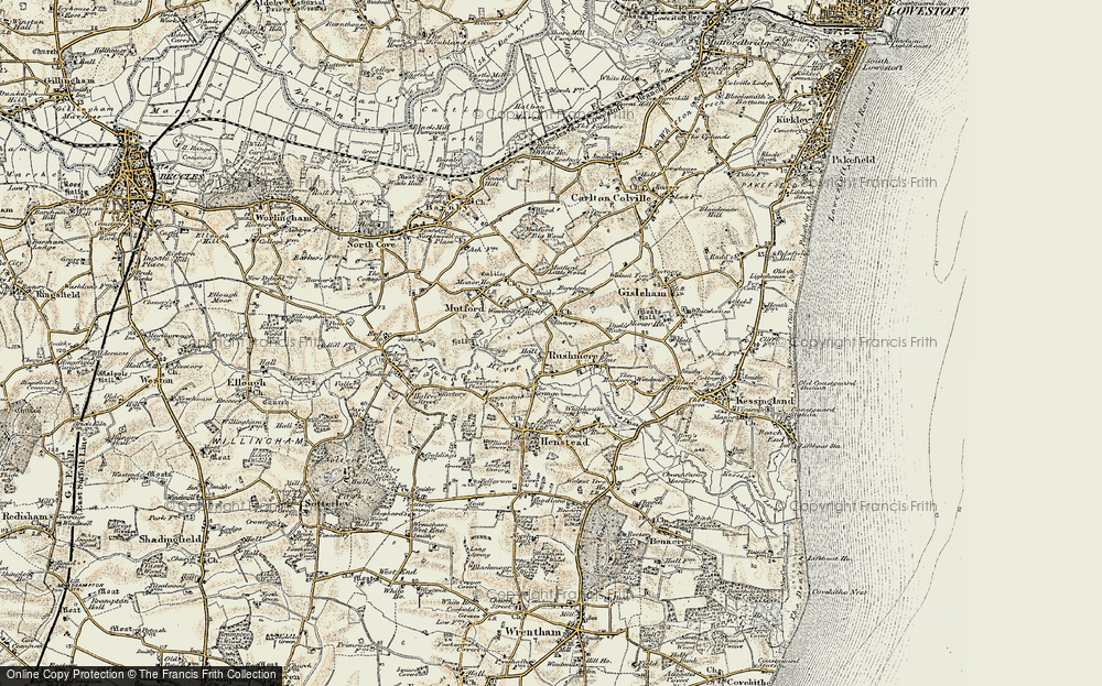 Old Map of Rushmere, 1901-1902 in 1901-1902