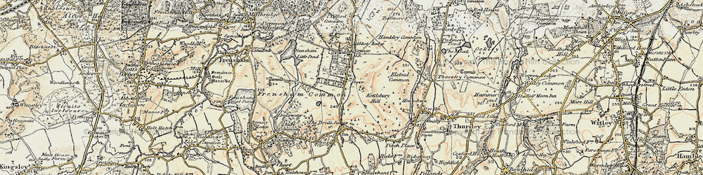 Old map of Rushmoor in 1897-1909
