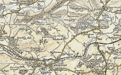 Old map of Rushock in 1900-1903
