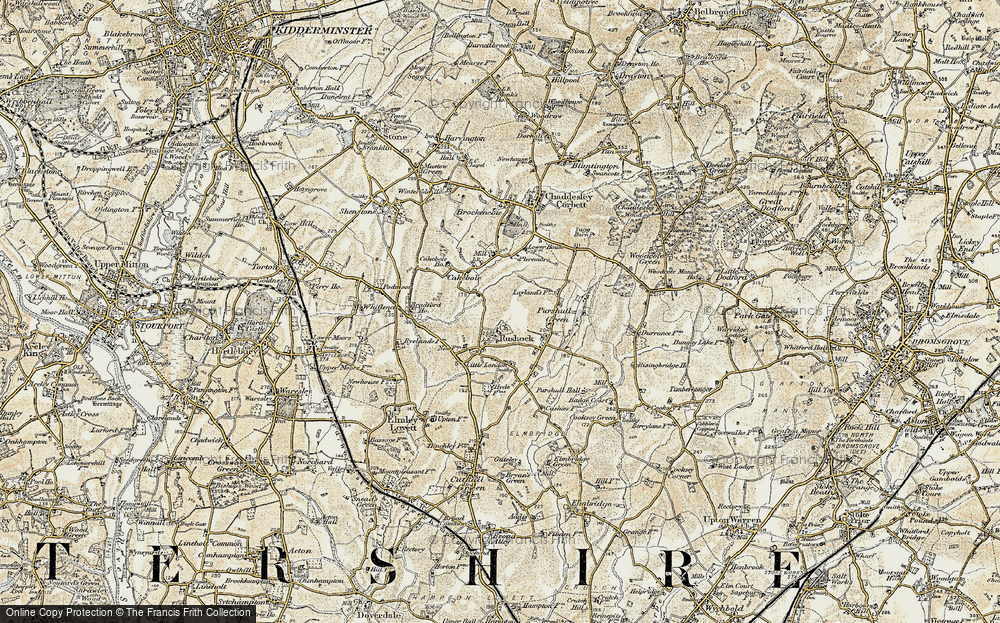 Old Map of Rushock, 1901-1902 in 1901-1902