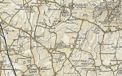 Old map of Rushock in 1901-1902