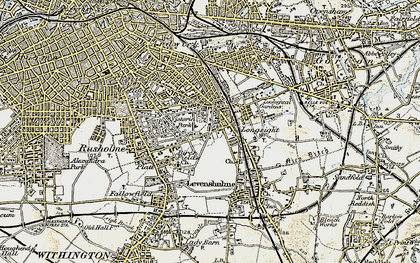 Old map of Rusholme in 1903
