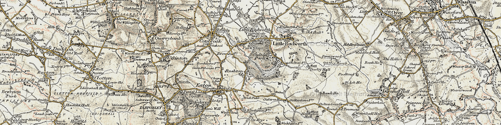 Old map of Rushton in 1902-1903