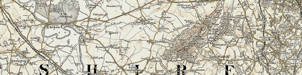 Old map of Rushton in 1902