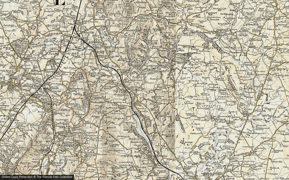 Old Map of Historic Map covering Wormhill in 1902-1903