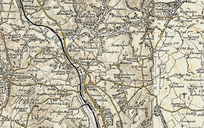 Old map of Wormhill in 1902-1903