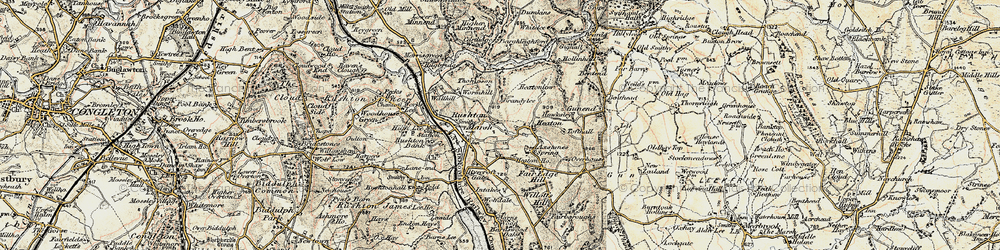 Old map of Wormhill in 1902-1903