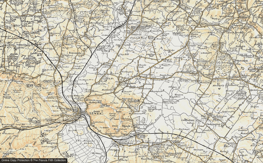 Old Map of Rushy Green, 1898 in 1898