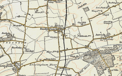 Old map of Ruskington in 1902-1903