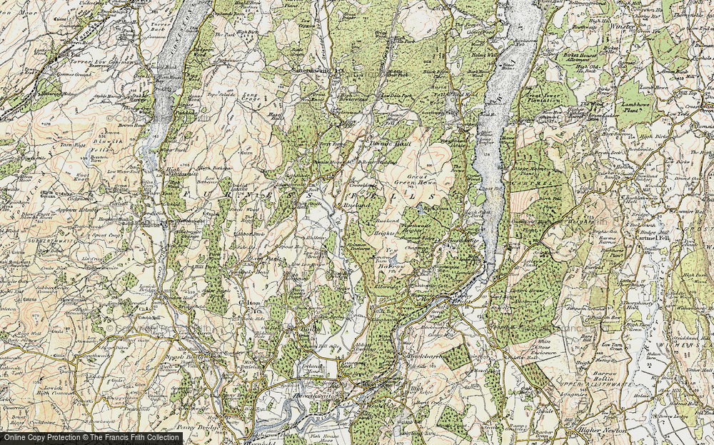 Old Map of Rusland Cross, 1903-1904 in 1903-1904
