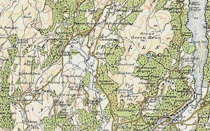 Old map of Rusland Cross in 1903-1904