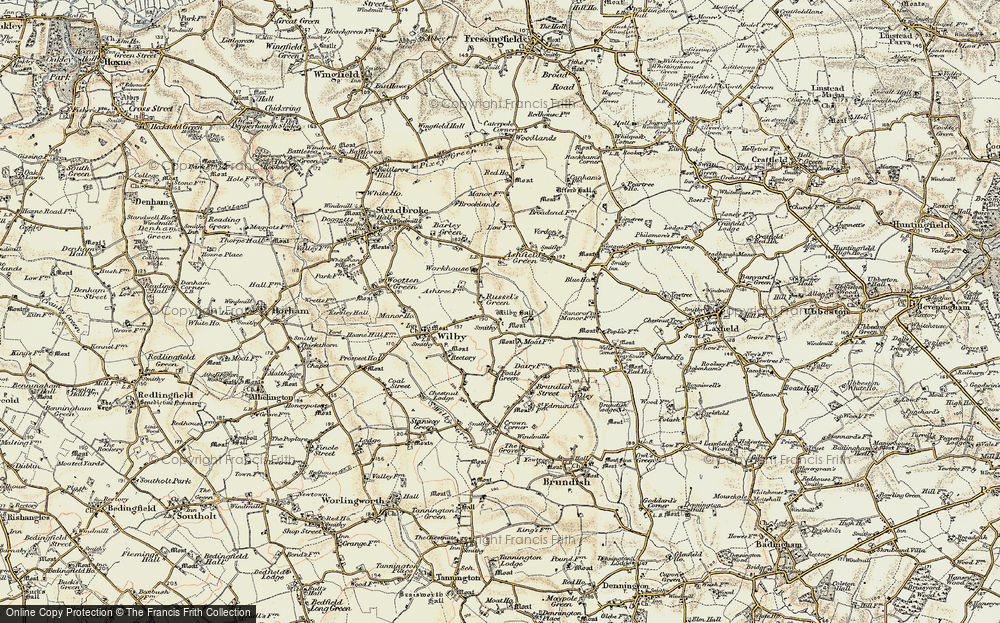 Old Map of Russel's Green, 1901 in 1901