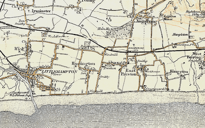 Old map of Rustington in 1897-1899