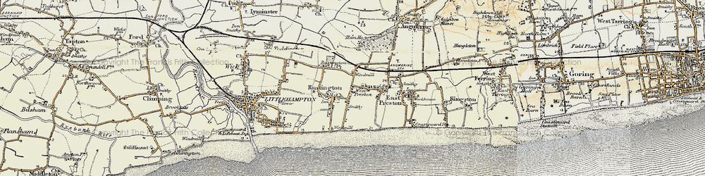 Old map of Rustington in 1897-1899