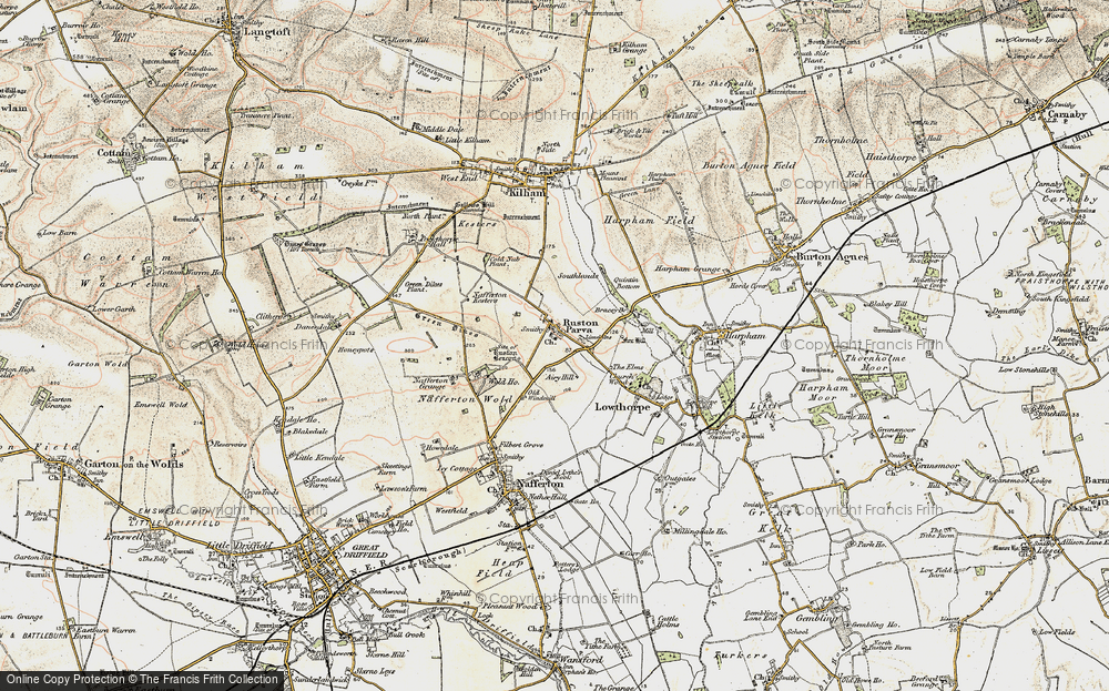 Old Map of Ruston Parva, 1903-1904 in 1903-1904