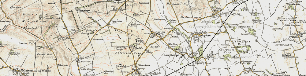 Old map of Ruston Parva in 1903-1904
