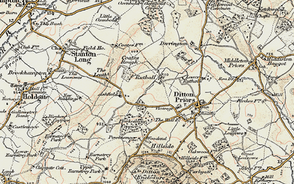 Old map of Ruthall in 1902