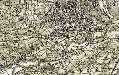 Old map of Ruthrieston in 1908-1909