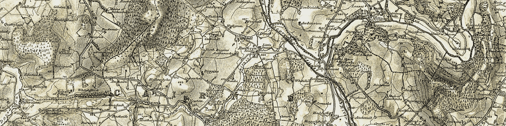 Old map of Ruthven in 1910