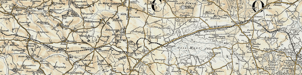 Old map of Ruthvoes in 1900