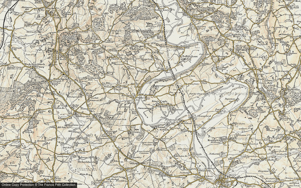 Old Map of Historic Map covering Aramstone in 1899-1900