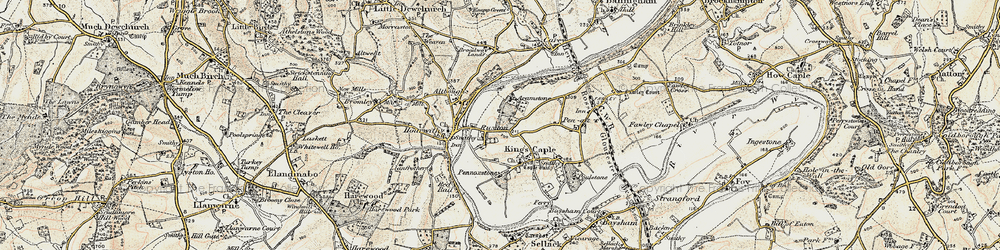 Old map of Aramstone in 1899-1900