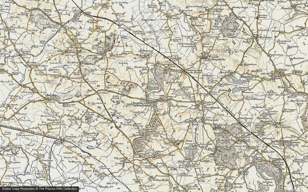 Old Map of Ruyton-XI-Towns, 1902 in 1902