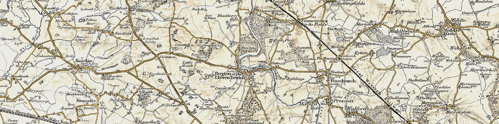 Old map of Ruyton-XI-Towns in 1902