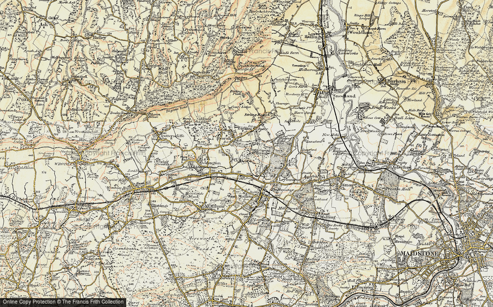 Old Map of Ryarsh, 1897-1898 in 1897-1898