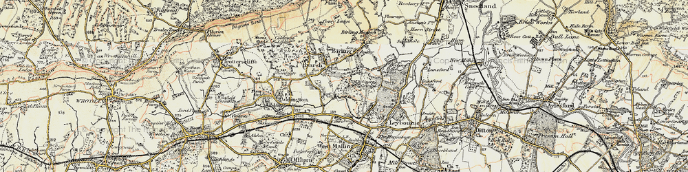 Old map of Ryarsh in 1897-1898