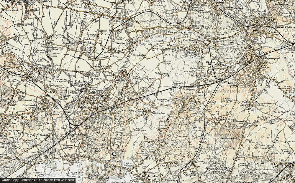 Old Map of Rydens, 1897-1909 in 1897-1909