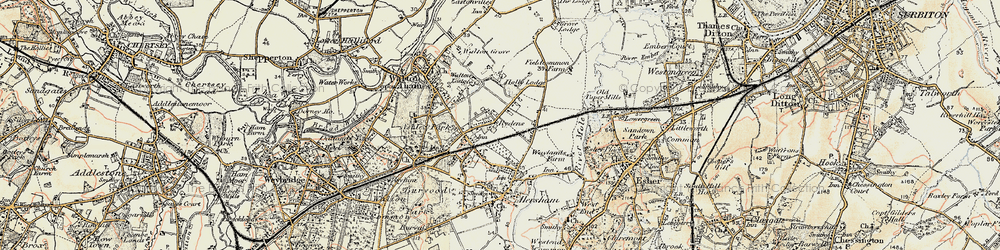 Old map of Rydens in 1897-1909