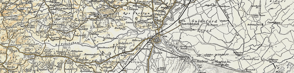Old map of Rye in 1898