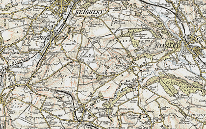 Old map of Ryecroft in 1903-1904