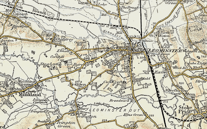 Old map of Ryelands in 1900-1903