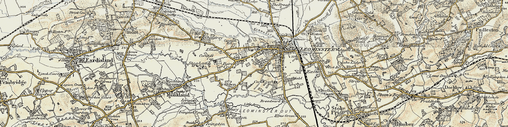 Old map of Ryelands in 1900-1903