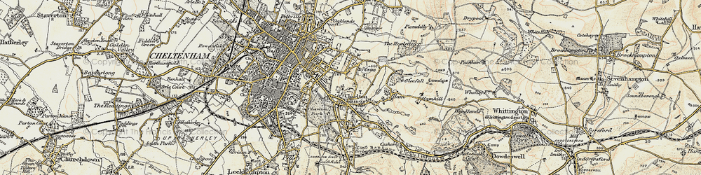 Old map of Ryeworth in 1898-1900