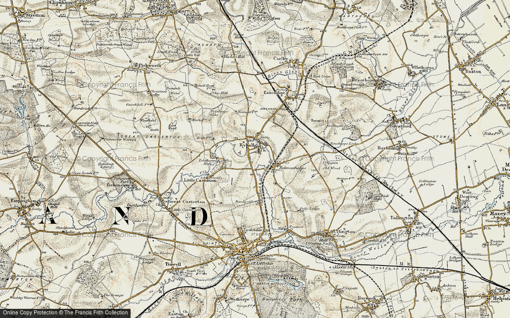 Old Map of Ryhall, 1901-1903 in 1901-1903