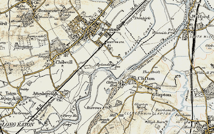 Old map of Rylands in 1902-1903