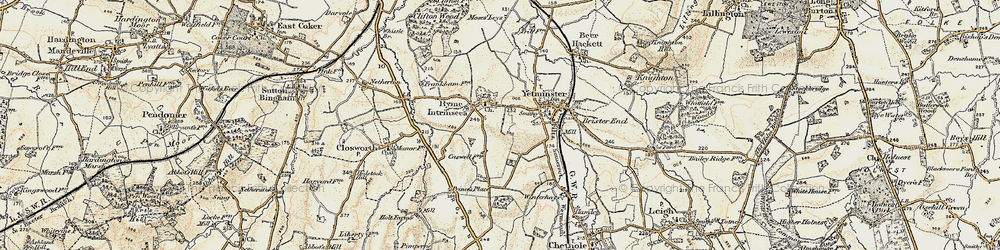 Old map of Ryme Intrinseca in 1899