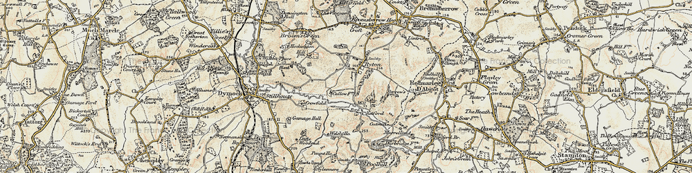 Old map of Ryton in 1899-1900