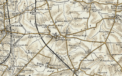 Old map of Ryton in 1901-1902