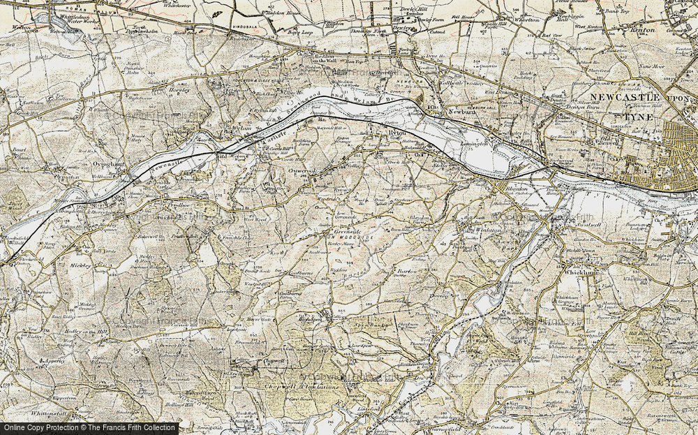 Old Map of Ryton Woodside, 1901-1904 in 1901-1904